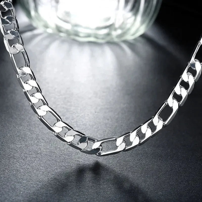 Men's 12mm 925 Sterling Silver Cuban Chain Necklace