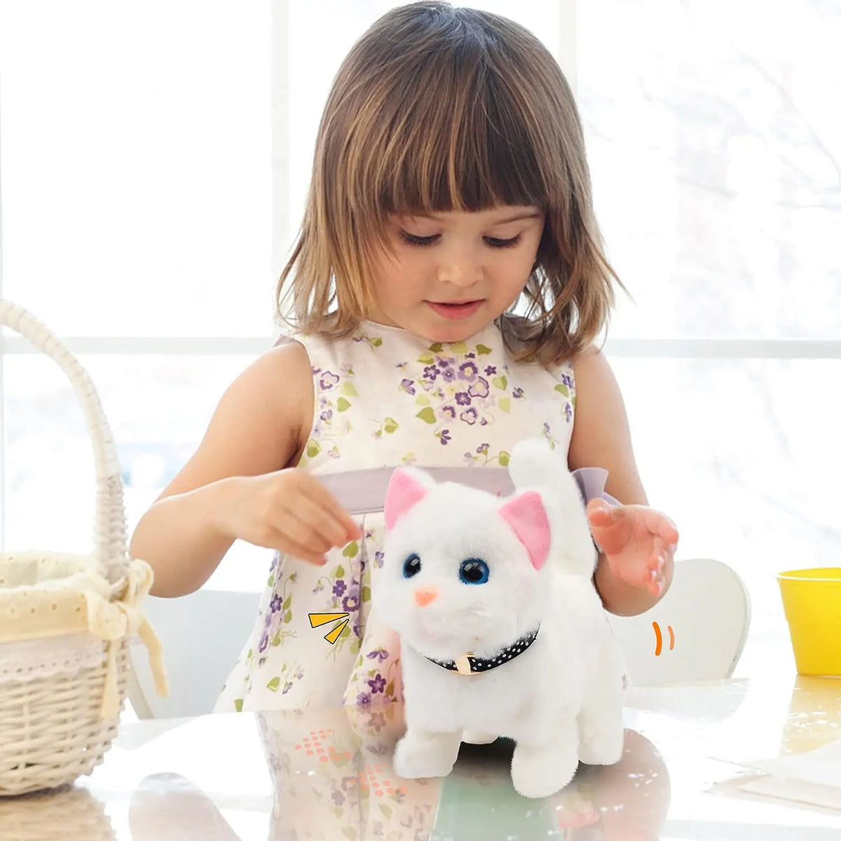 Interactive Walking & Meowing Plush Cat
