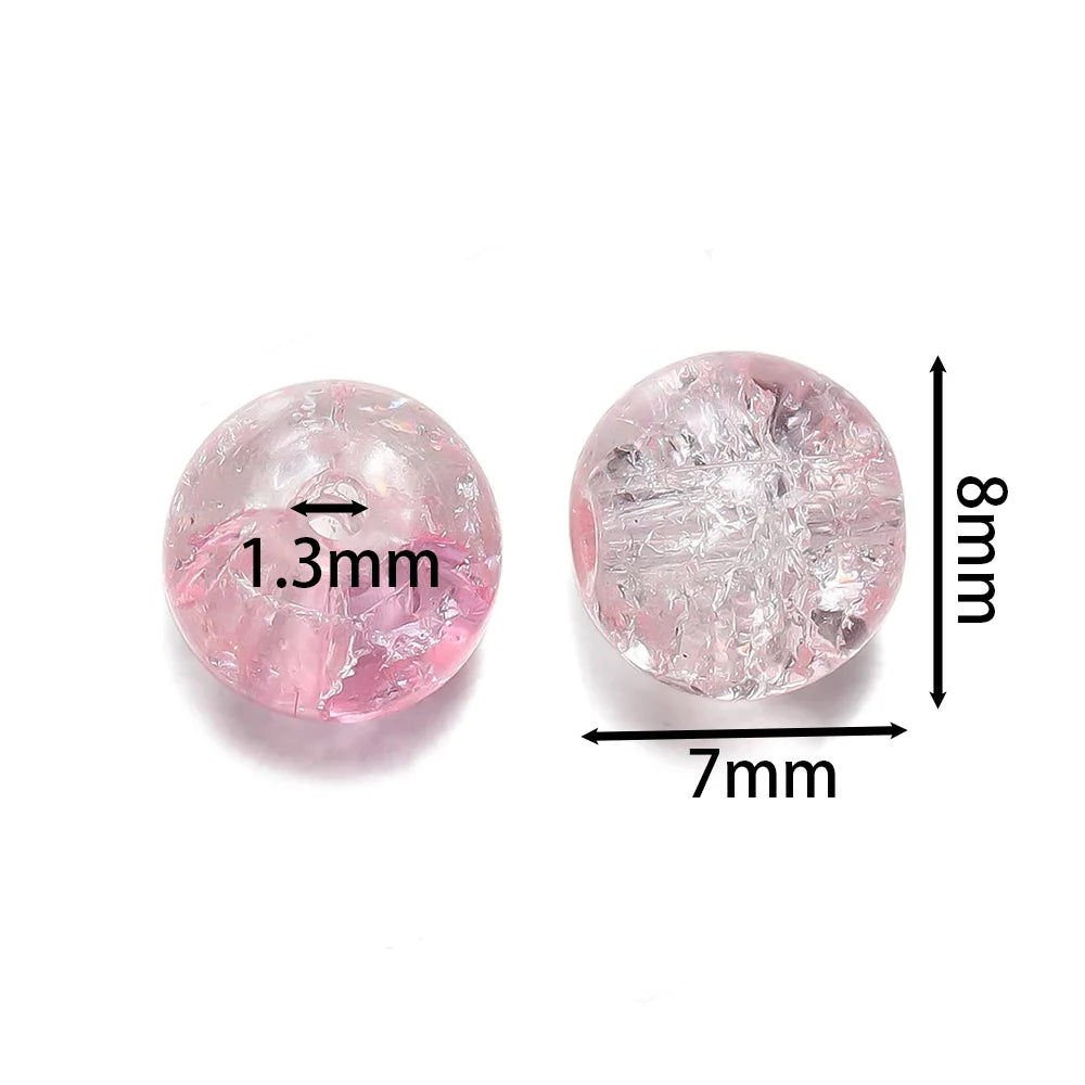 8 mm Crackle Glass Jewelry-Making Beads