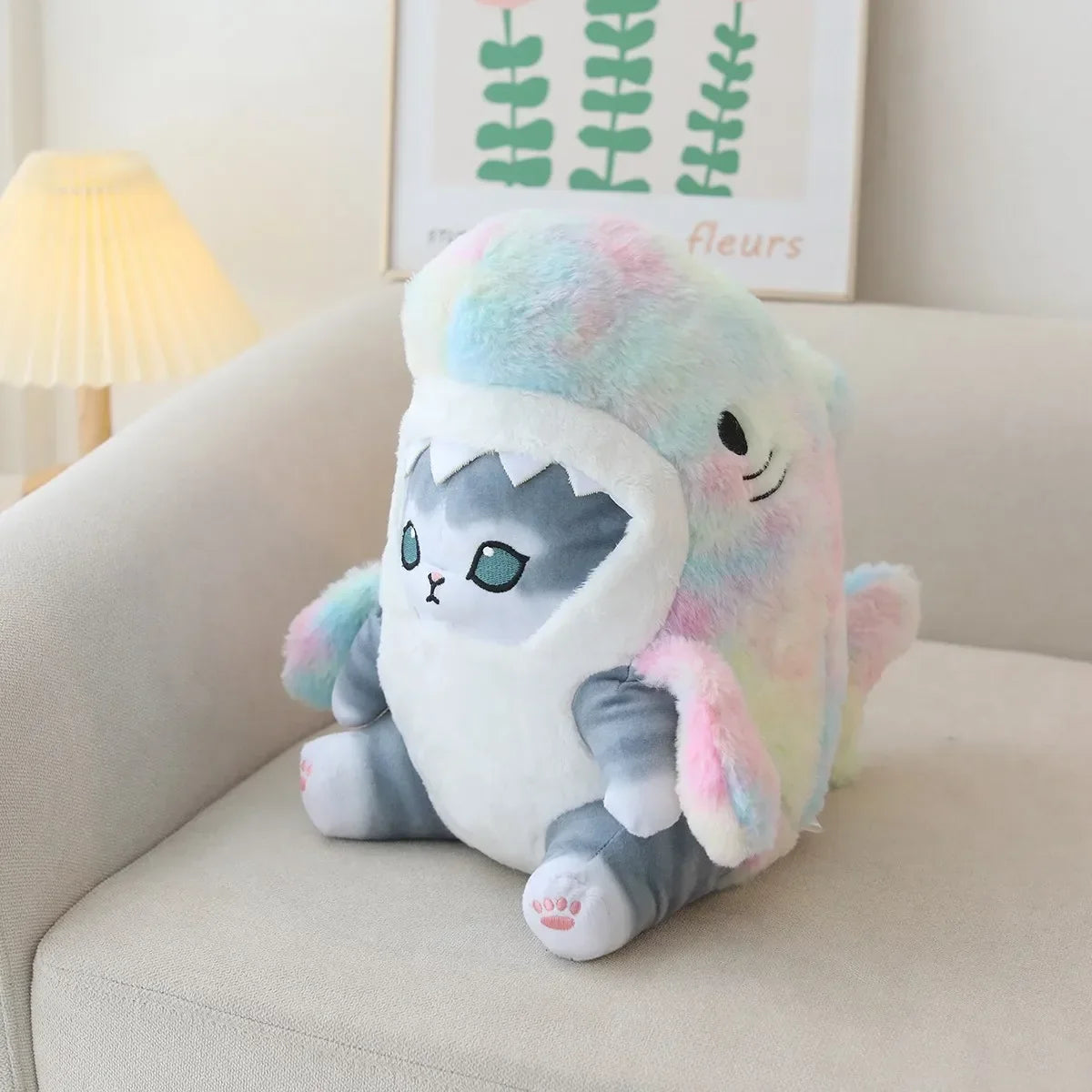 Kawaii Shark-Cat Plush Toy