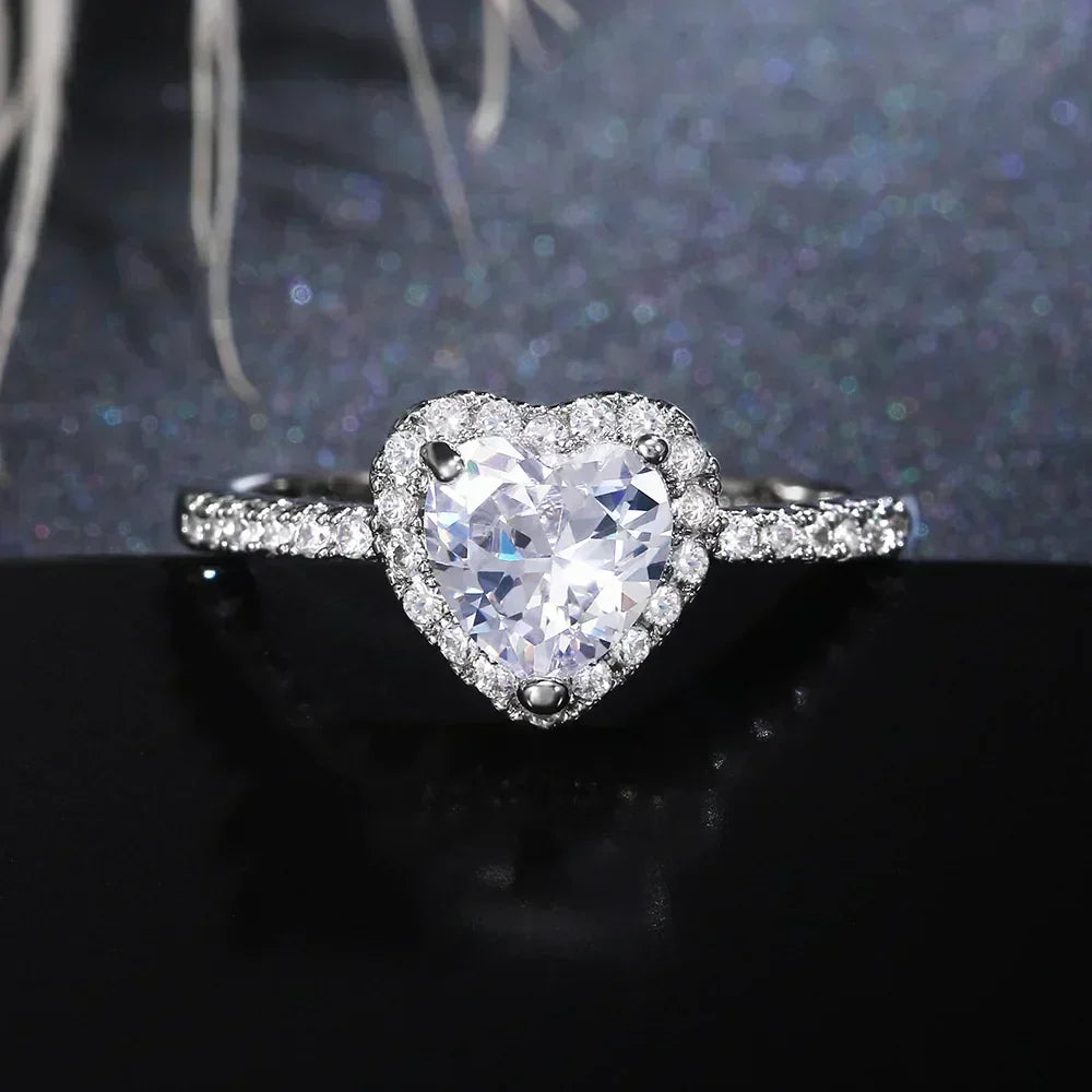 Heart-Shaped Zircon Ring