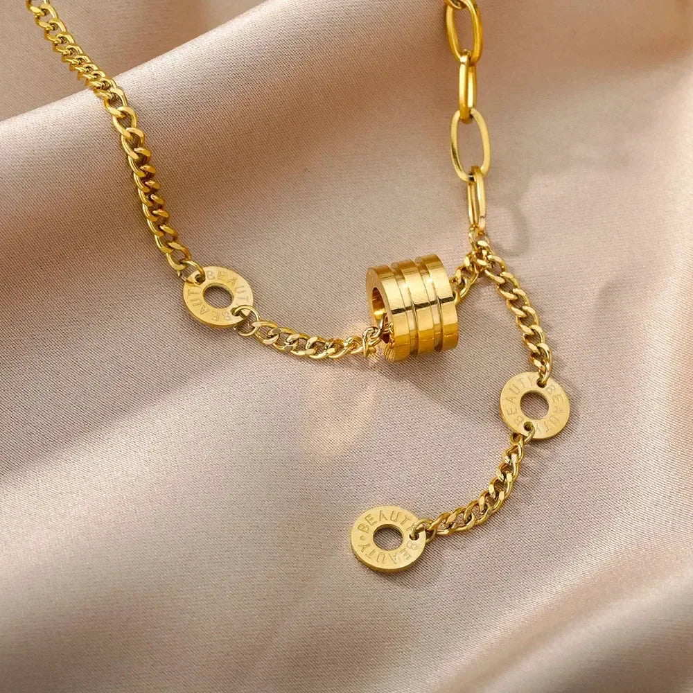316L Stainless Steel Layered Heart Necklace