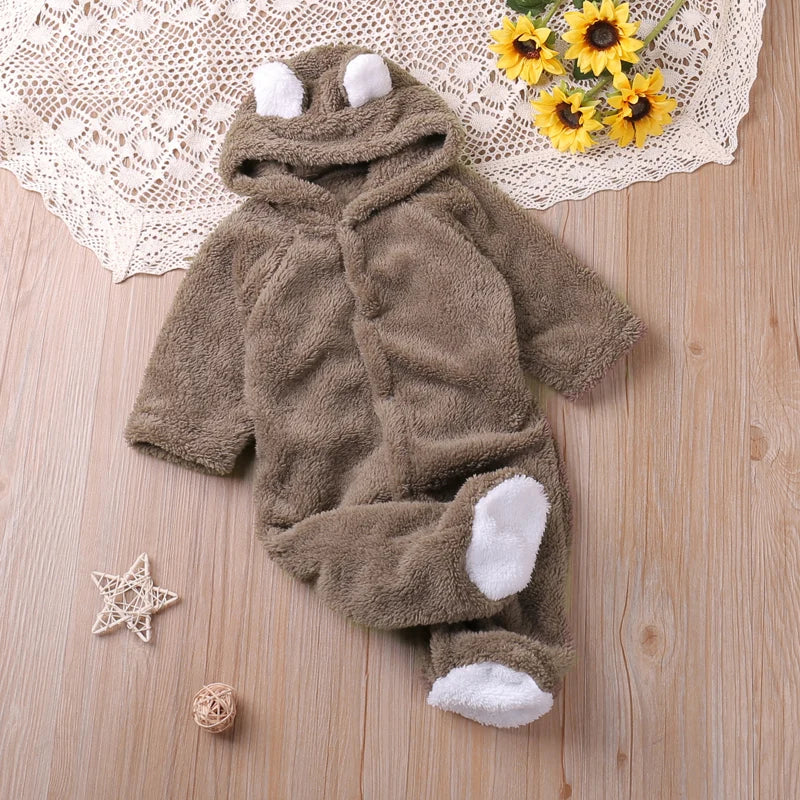 Humor Bear Baby Hooded Winter Romper