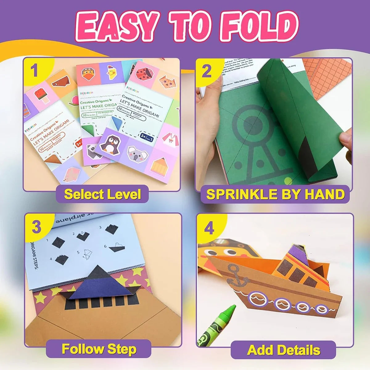 Kids’ Origami Paper Craft Kit, 30/96 Sheets