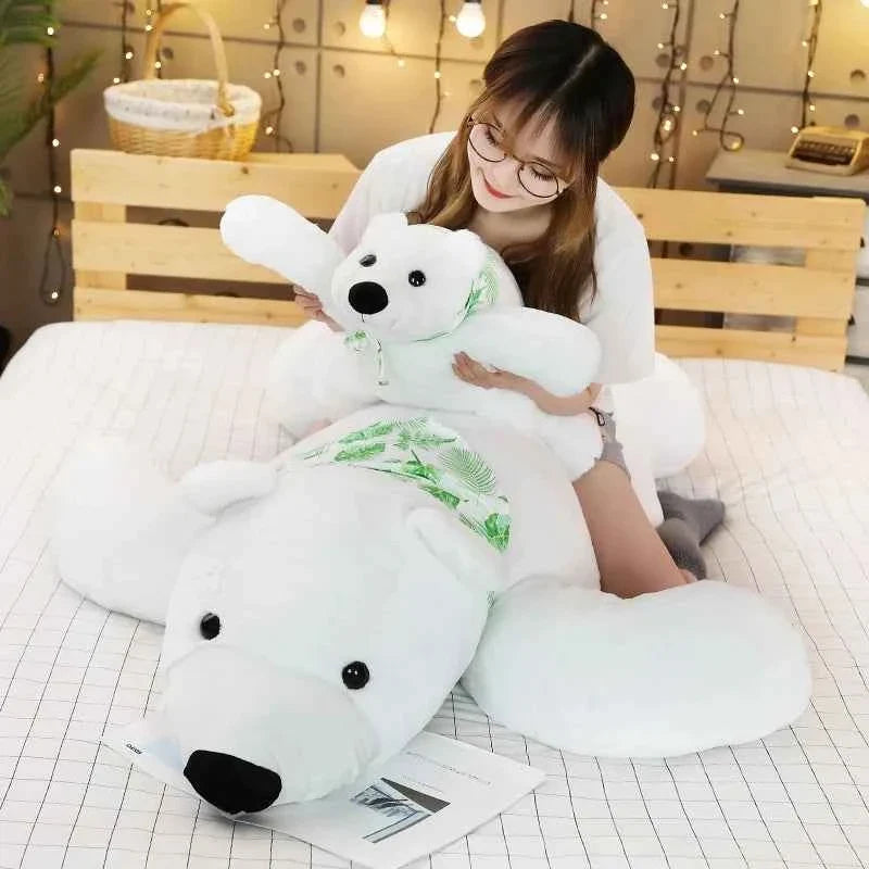 Giant Polar Bear Plush Pillow — 23.6–39.4 Inches