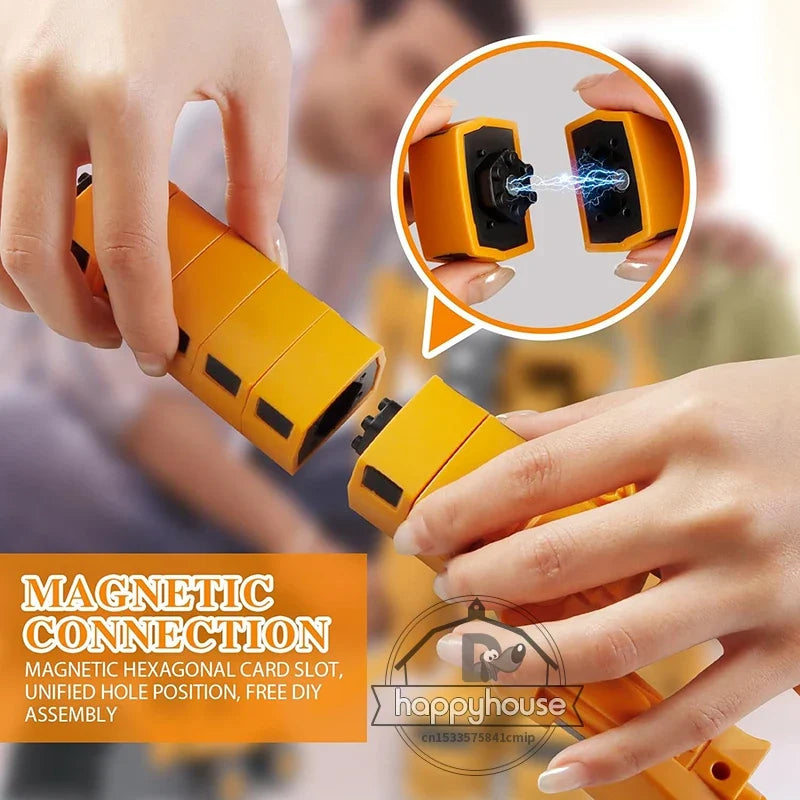Magnetic Transforming Vehicle Building Toy