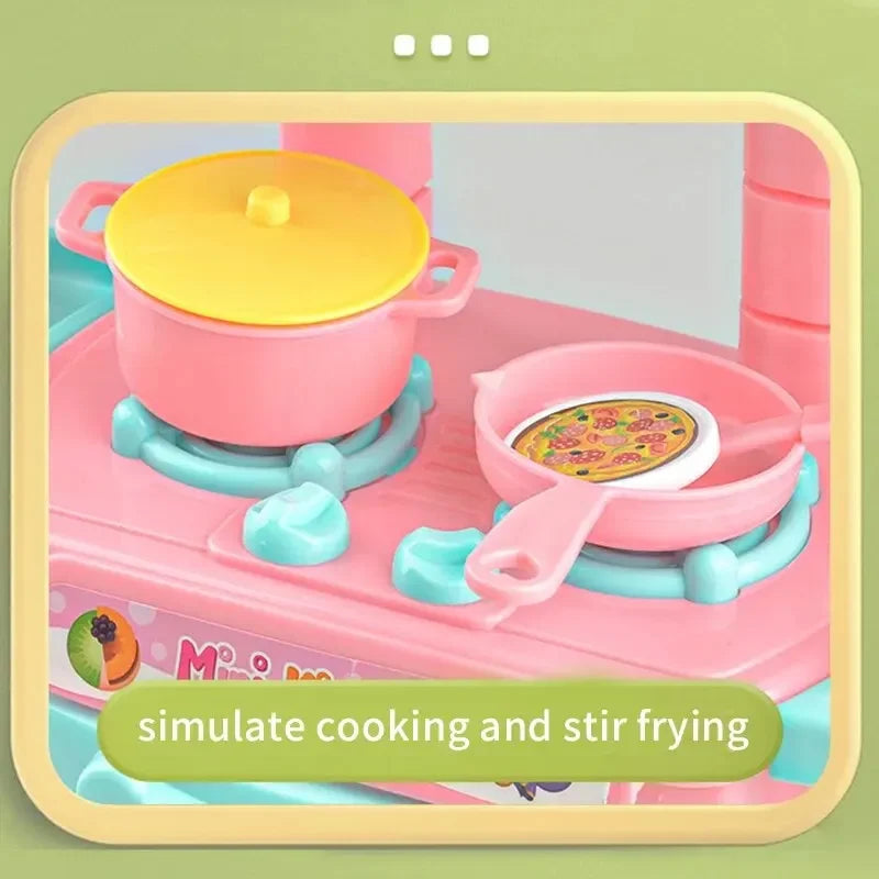 Kids’ Mini Pretend Kitchen Set with Tableware