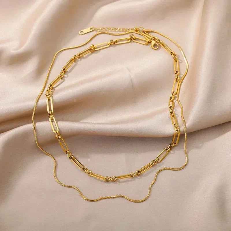 316L Stainless Steel Layered Heart Necklace