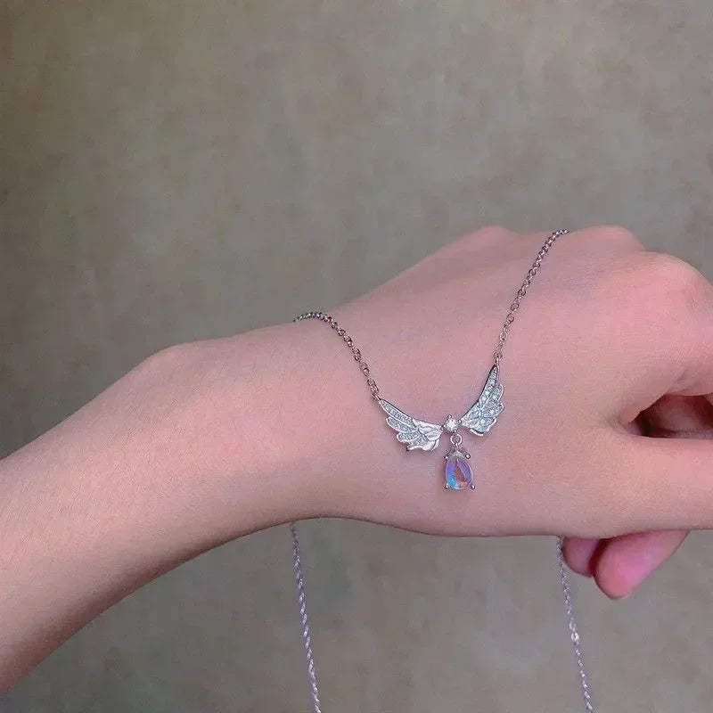 Square Pink Zircon Pendant Necklace