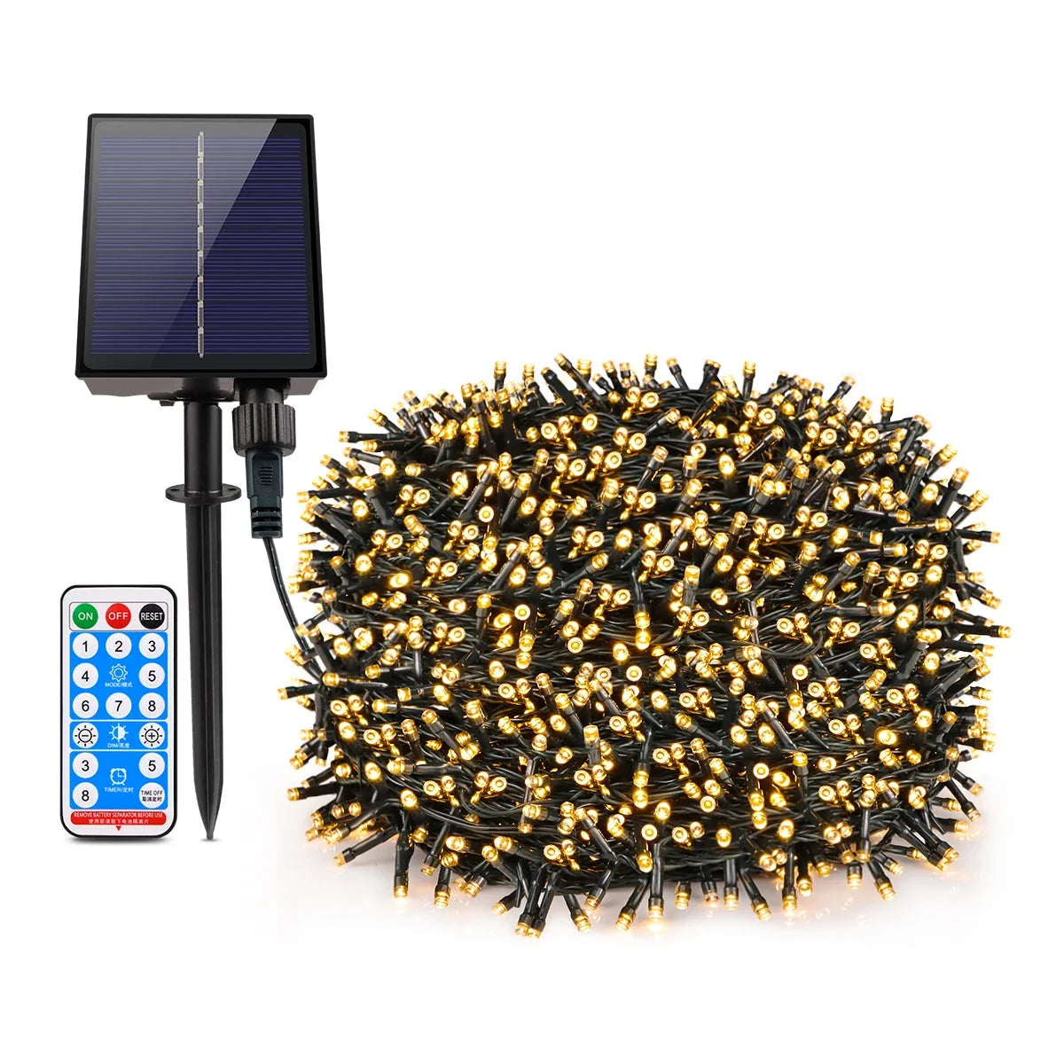Solar-Powered Outdoor Christmas String Lights – Multiple Sizes