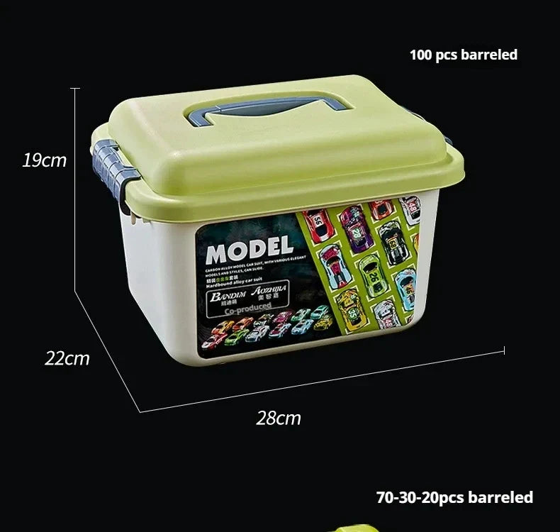 Mini Alloy Pull-Back Race Car Set with Storage Box