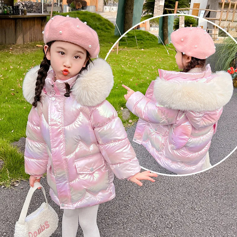 Girls’ Wing-Detail Hooded Winter Jacket