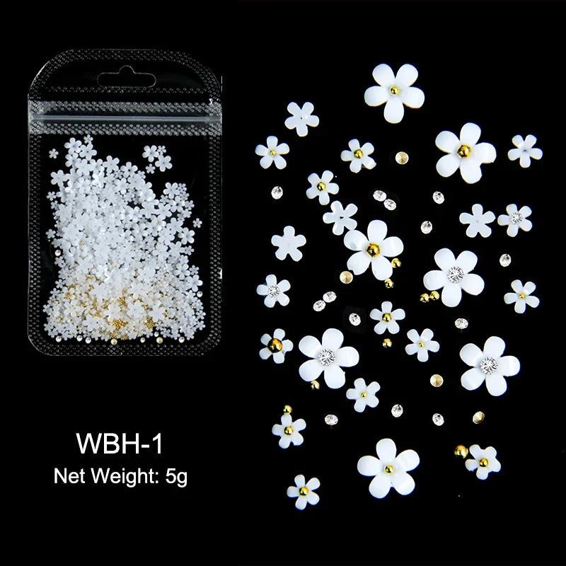 Acrylic Flower Nail Art Decorations, 5 g