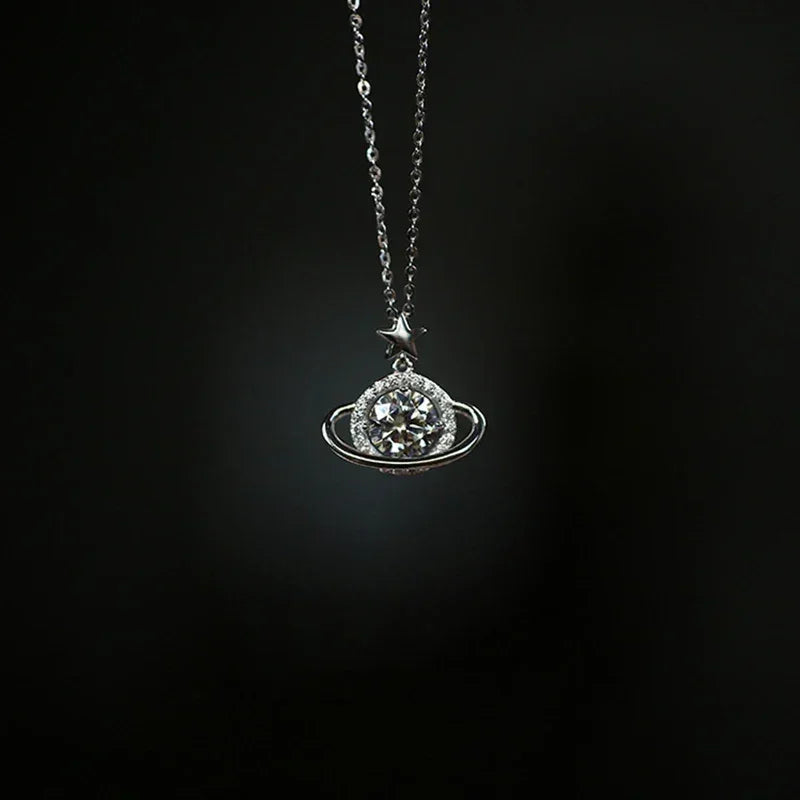 925 Sterling Silver Planet Pendant Necklace