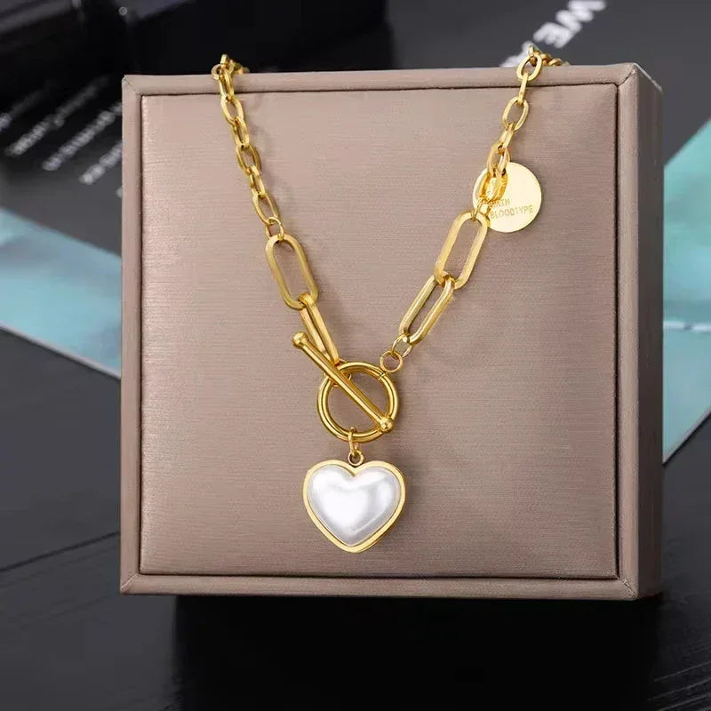 316L Stainless Steel Layered Heart Necklace