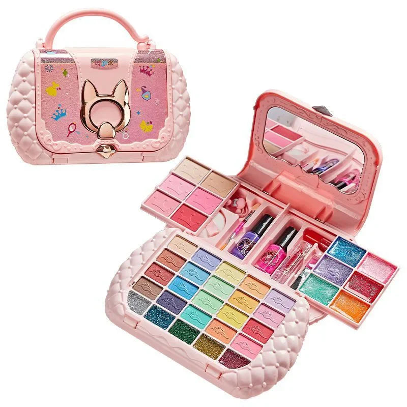Kids’ Washable Pretend Makeup Kit with Cat-Ear Bag