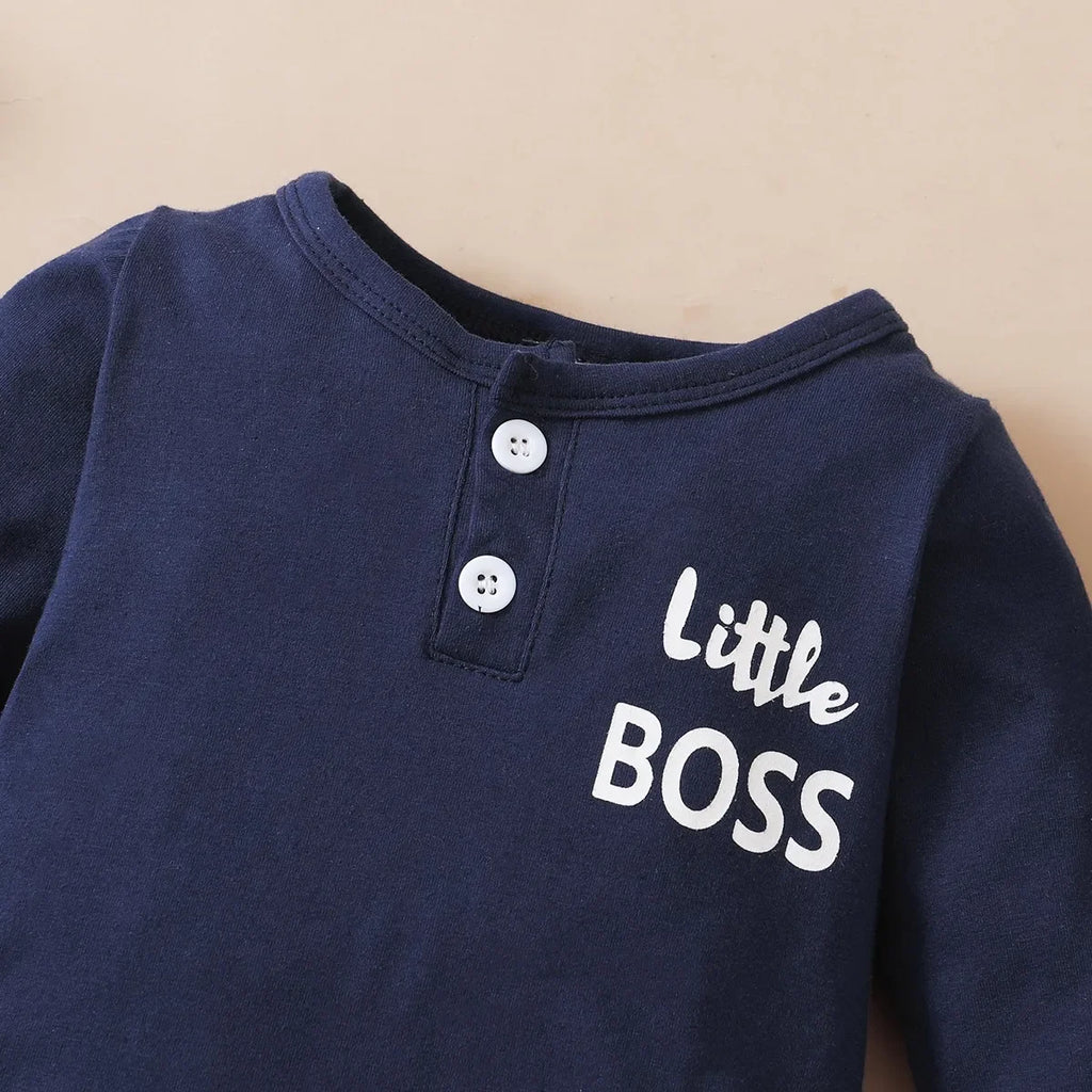 Baby Letter Print Long-Sleeve Romper