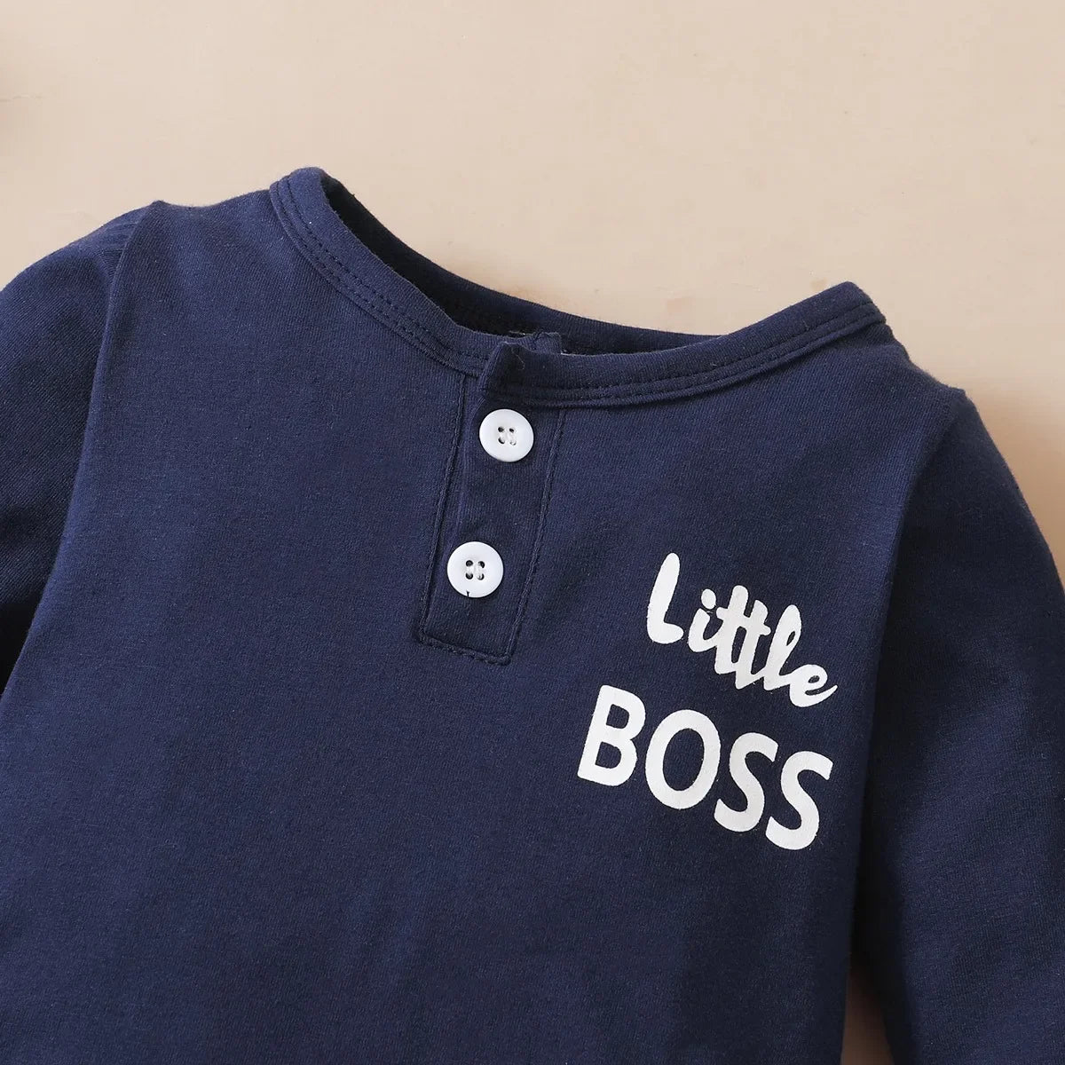 Baby Letter Print Long-Sleeve Romper