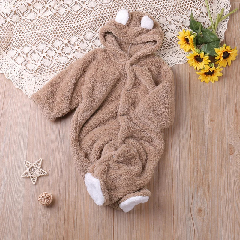 Humor Bear Baby Hooded Winter Romper