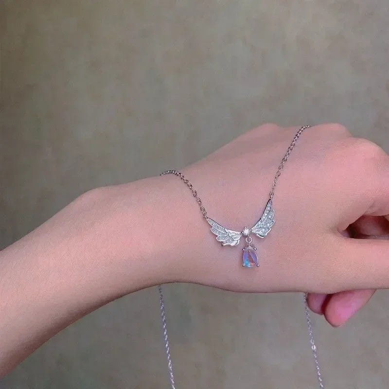Square Pink Zircon Pendant Necklace