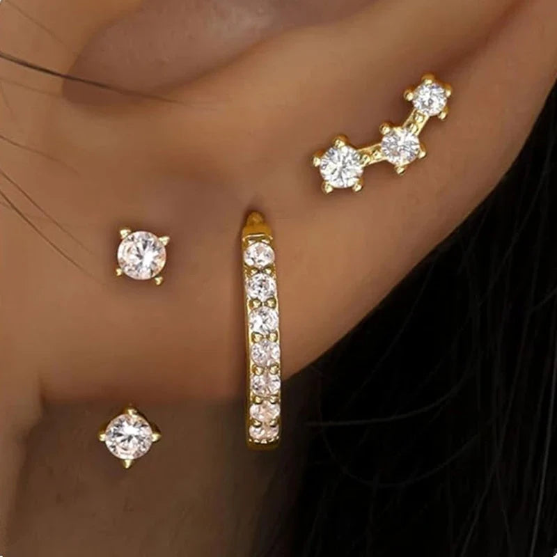 Three-Piece Floral Cartilage Earring Set