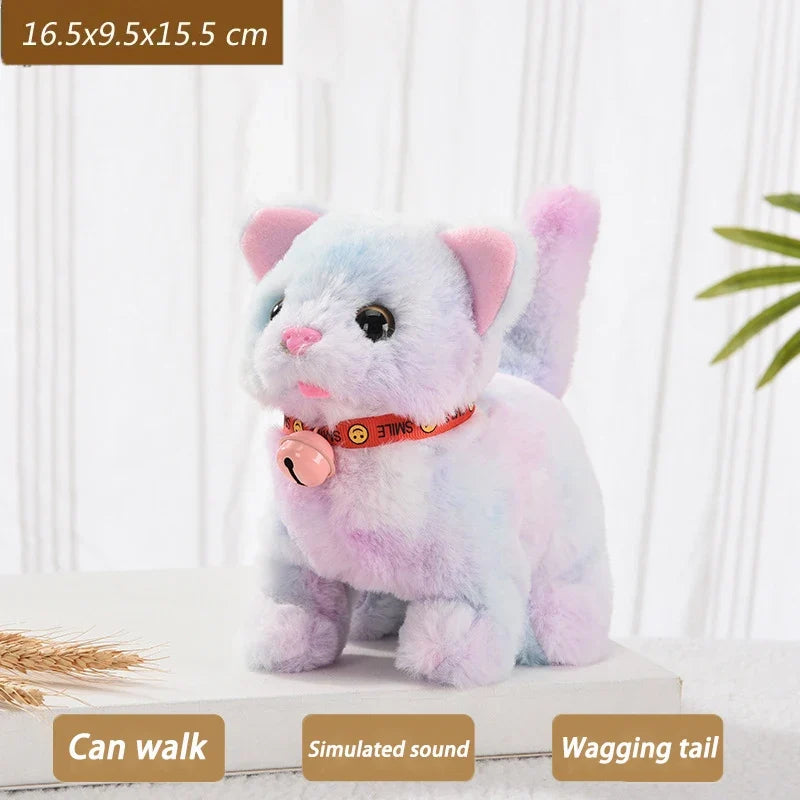 Interactive Walking & Meowing Plush Cat
