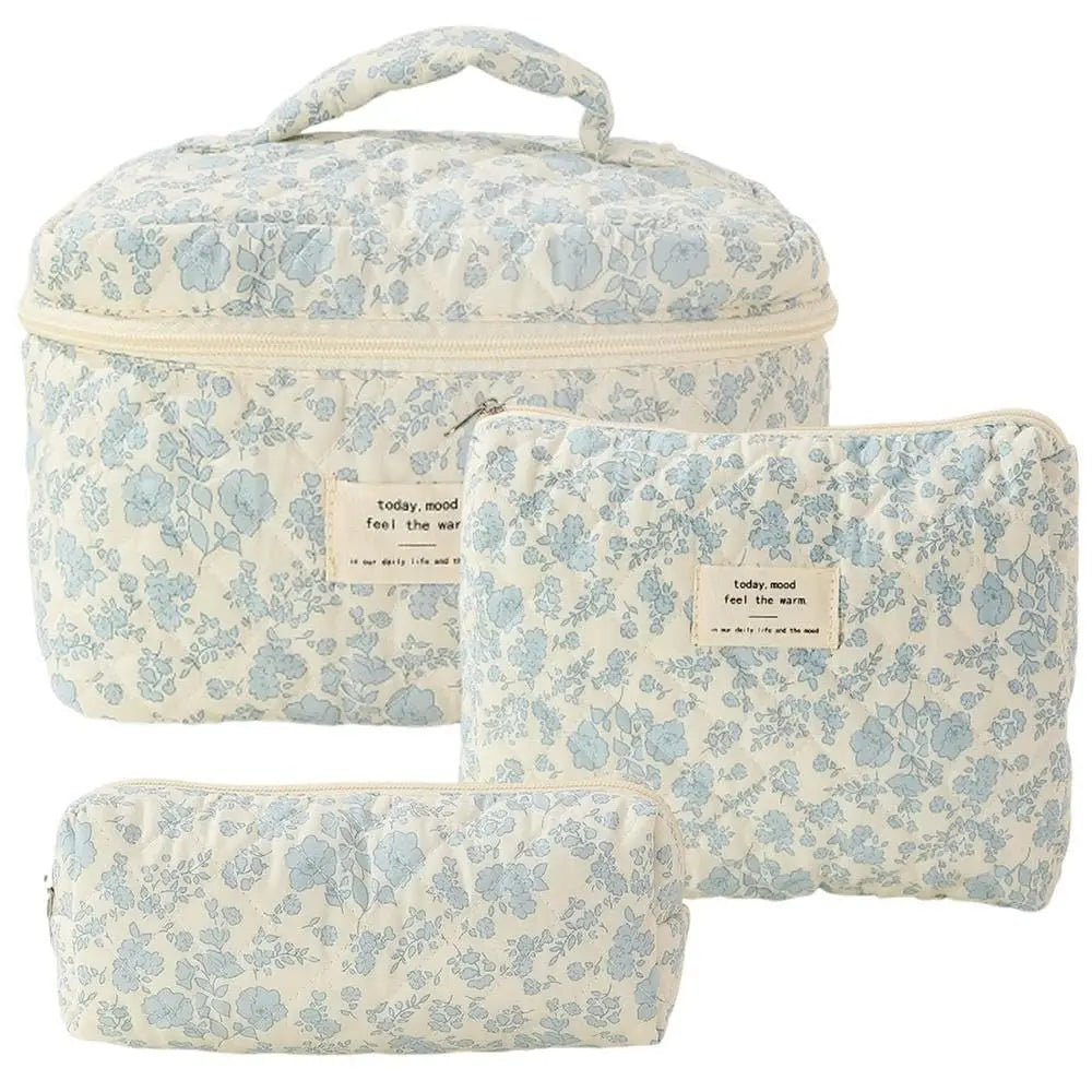 Quilted Cotton Makeup Bag