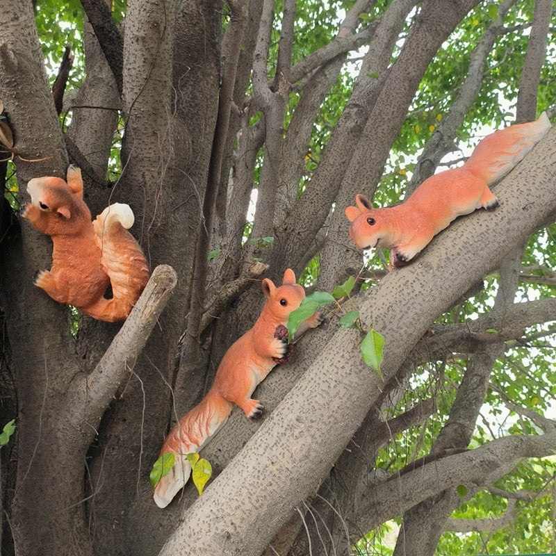 Tree-Climbing Squirrel Garden Sculpture