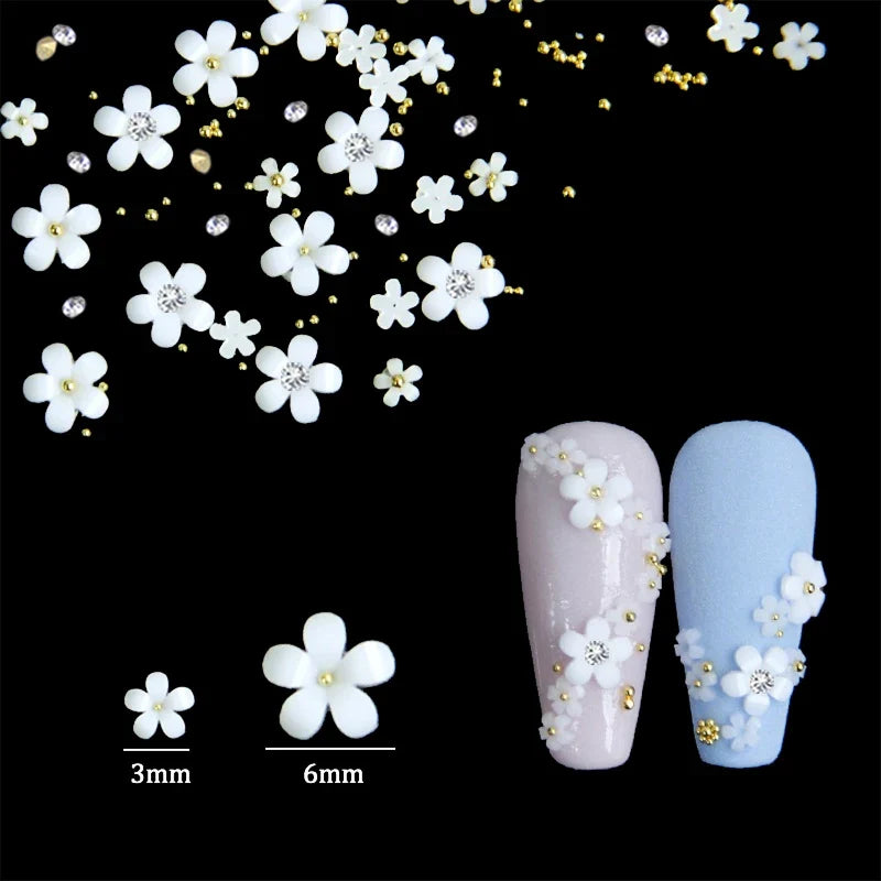 Acrylic Flower Nail Art Decorations, 5 g