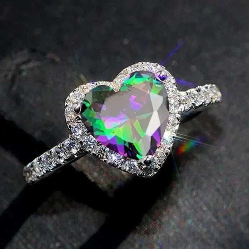 Heart-Shaped Zircon Ring