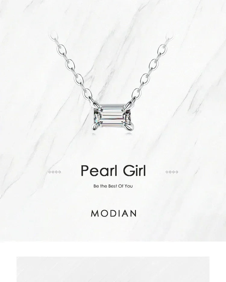 925 Sterling Silver Zirconia Charm Pendant Necklace