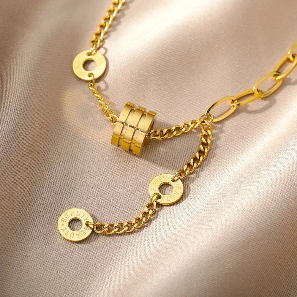 316L Stainless Steel Layered Heart Necklace