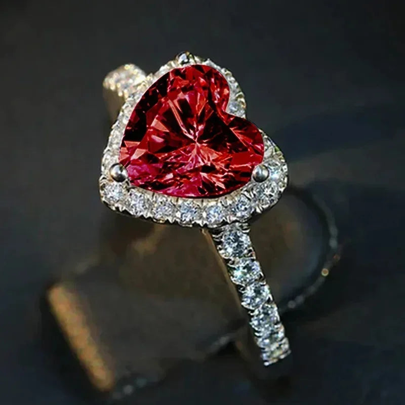 Heart-Shaped Zircon Ring