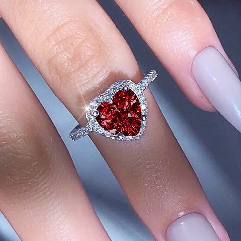 Heart-Shaped Zircon Ring