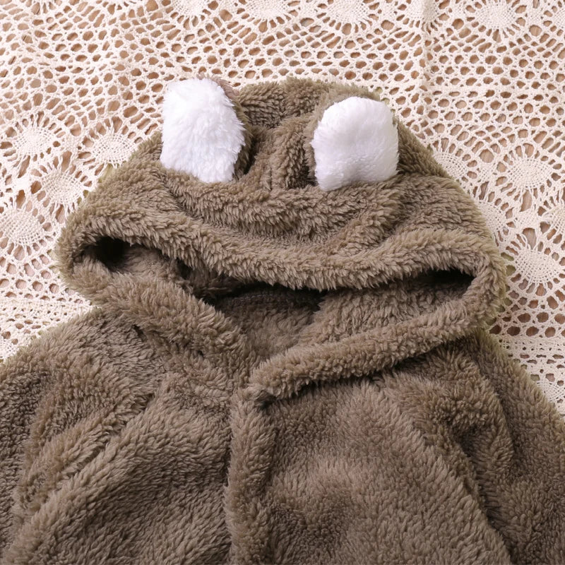 Humor Bear Baby Hooded Winter Romper