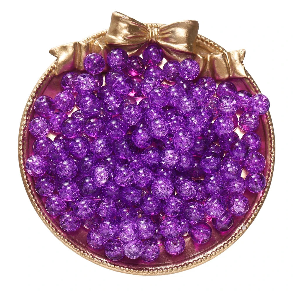 8 mm Crackle Glass Jewelry-Making Beads