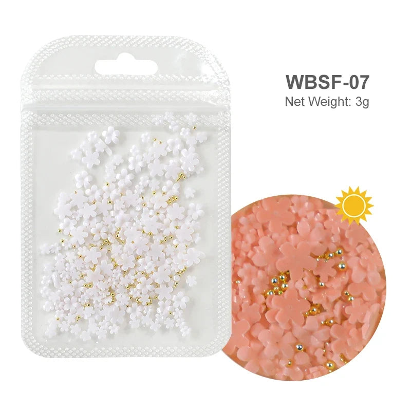 Acrylic Flower Nail Art Decorations, 5 g