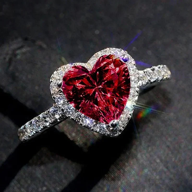 Heart-Shaped Zircon Ring