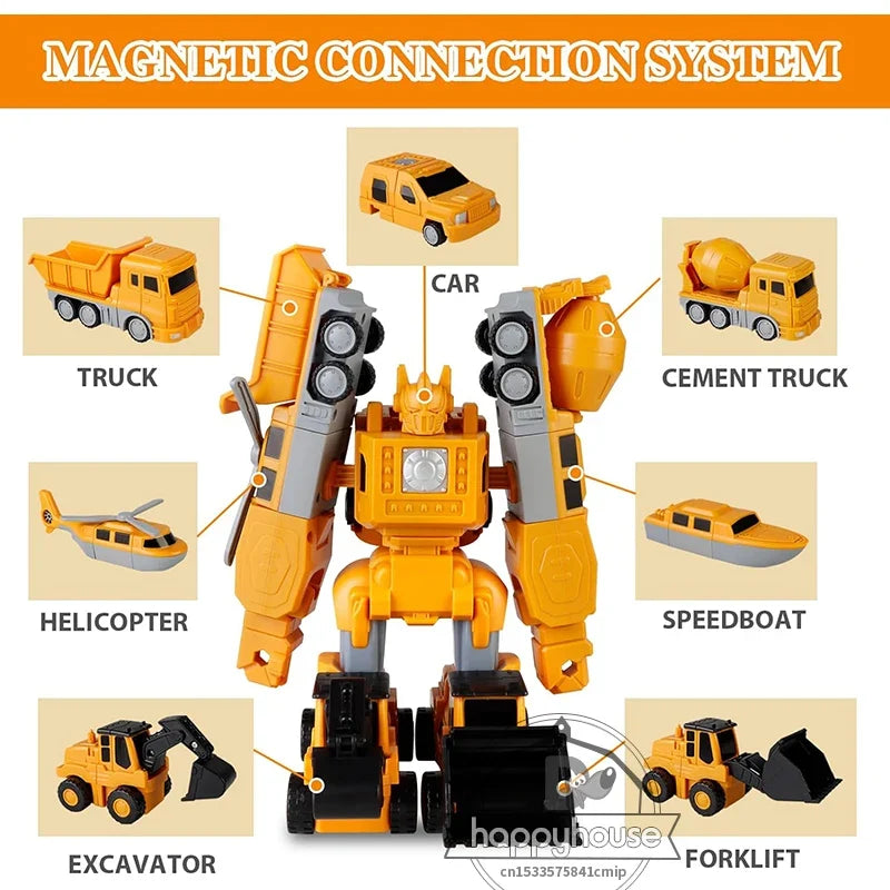 Magnetic Transforming Vehicle Building Toy