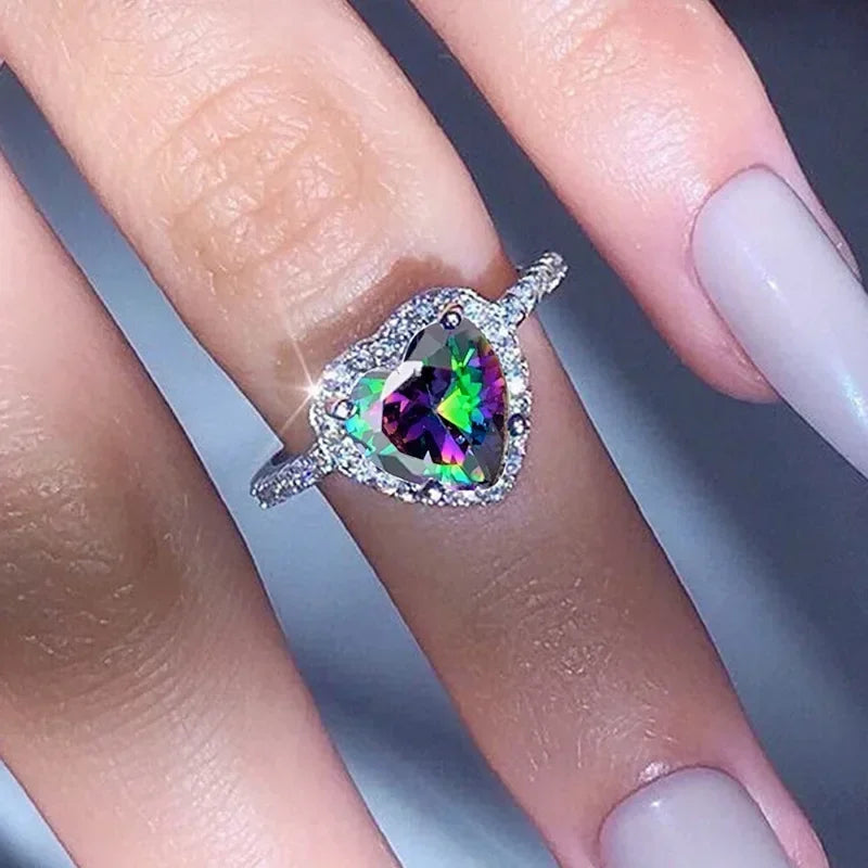 Heart-Shaped Zircon Ring
