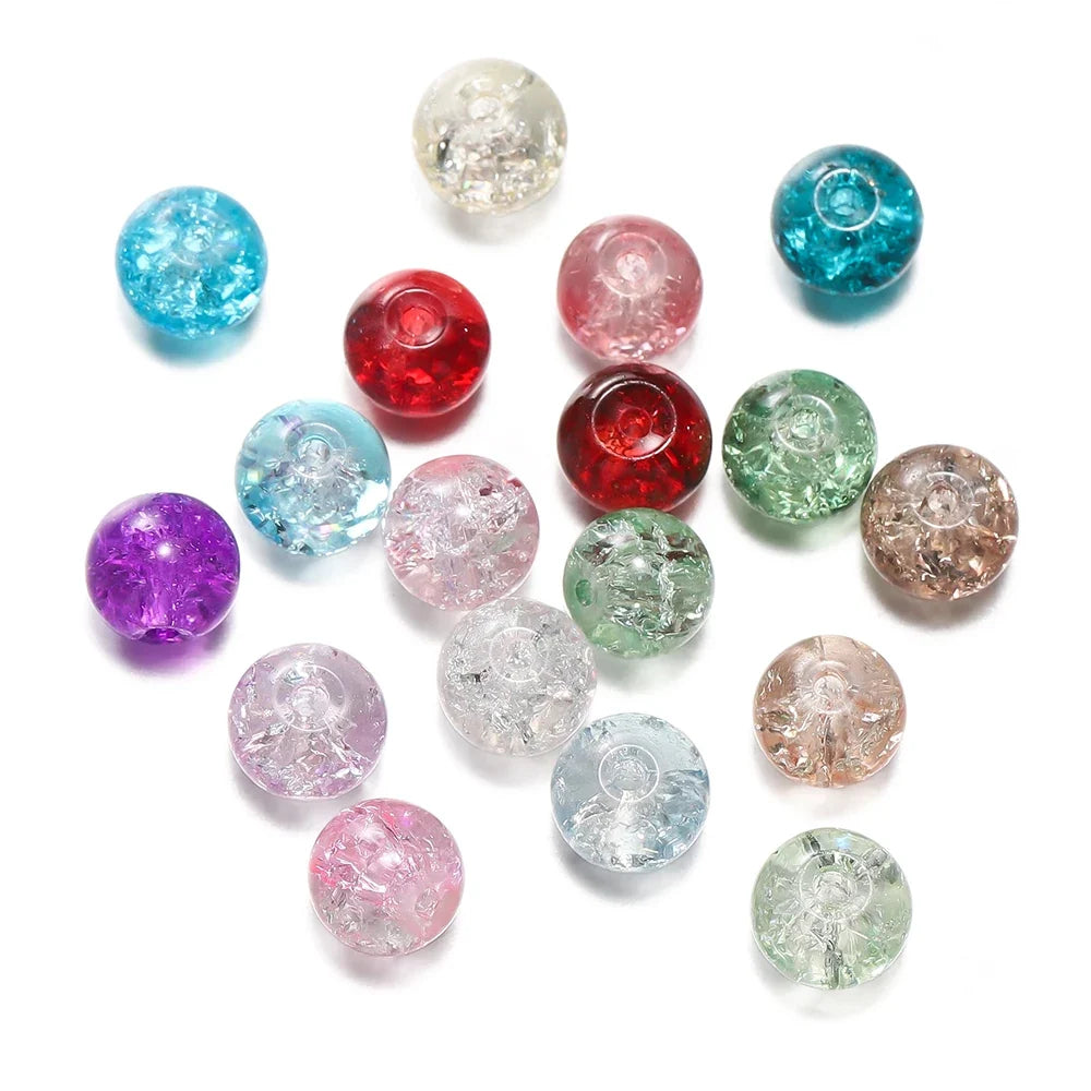 8 mm Crackle Glass Jewelry-Making Beads