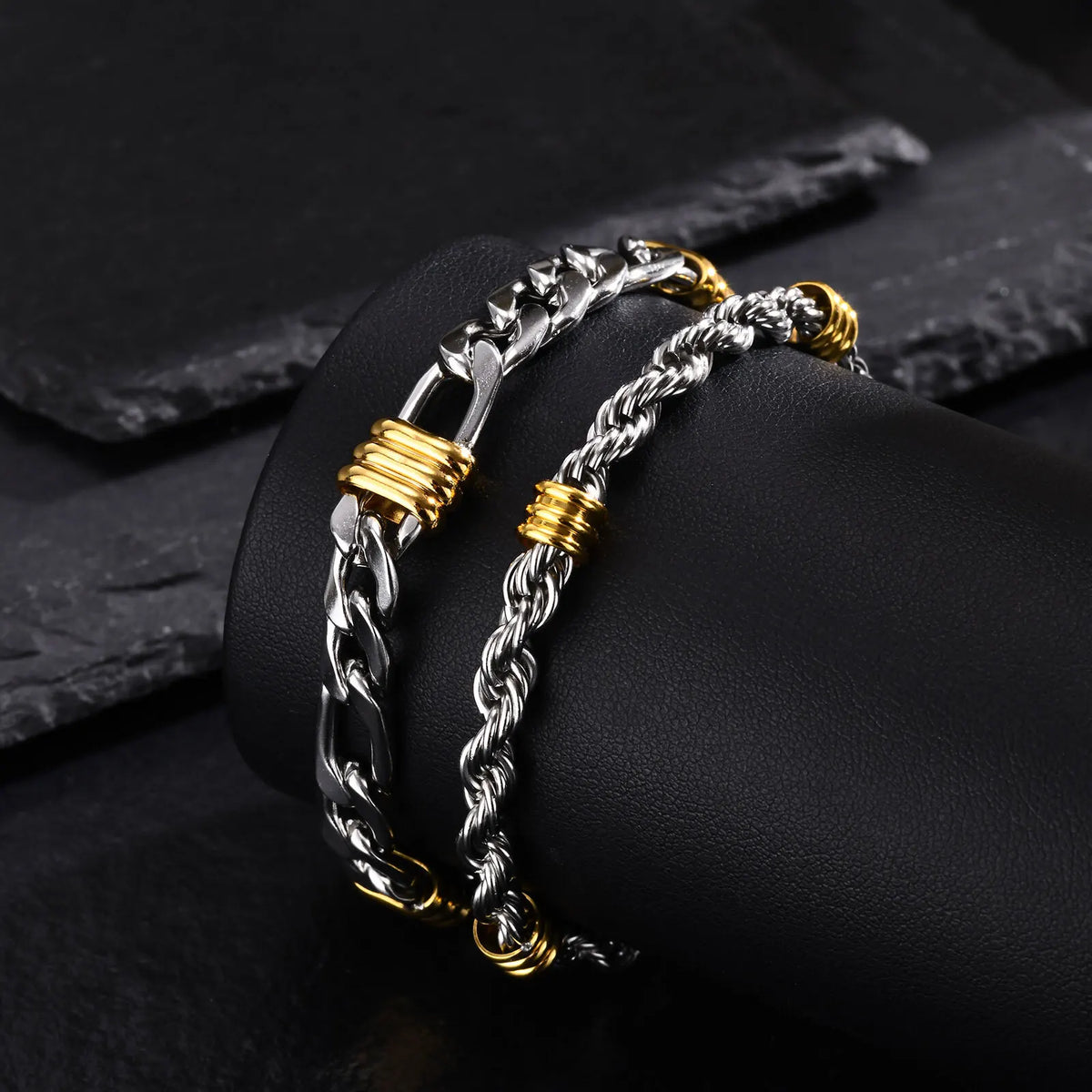 Men's Stainless Steel Rope-Style Chain Bracelet