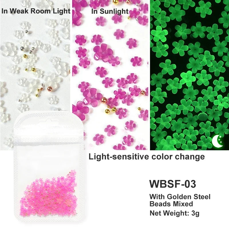 Acrylic Flower Nail Art Decorations, 5 g