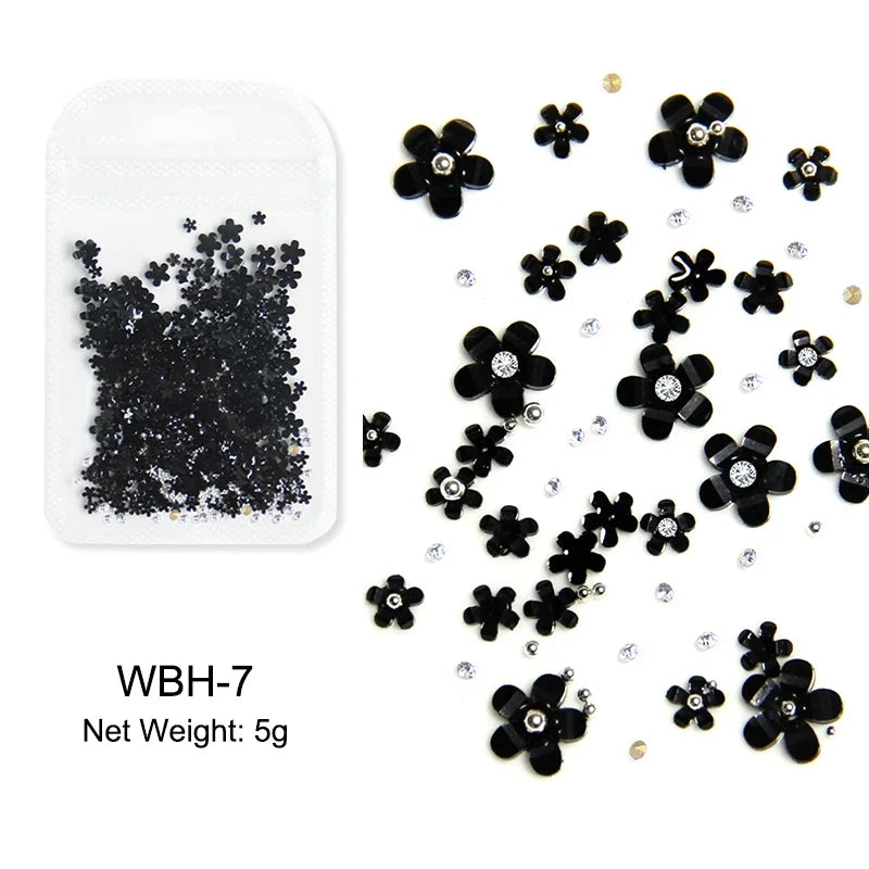 Acrylic Flower Nail Art Decorations, 5 g