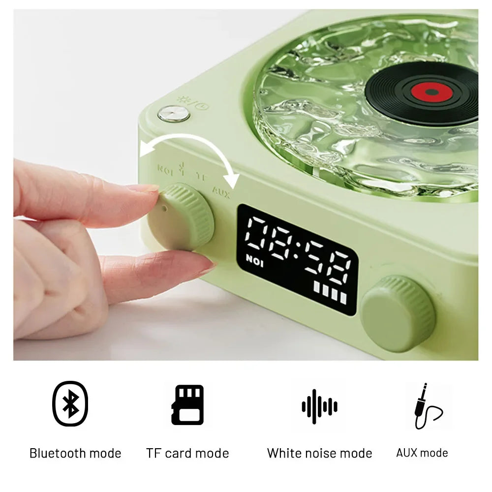 Record Player-Style Bluetooth Speaker with Ambient Lights
