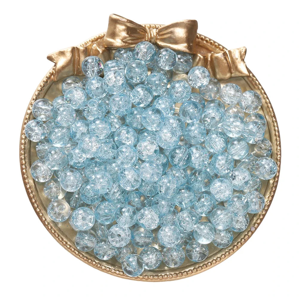 8 mm Crackle Glass Jewelry-Making Beads