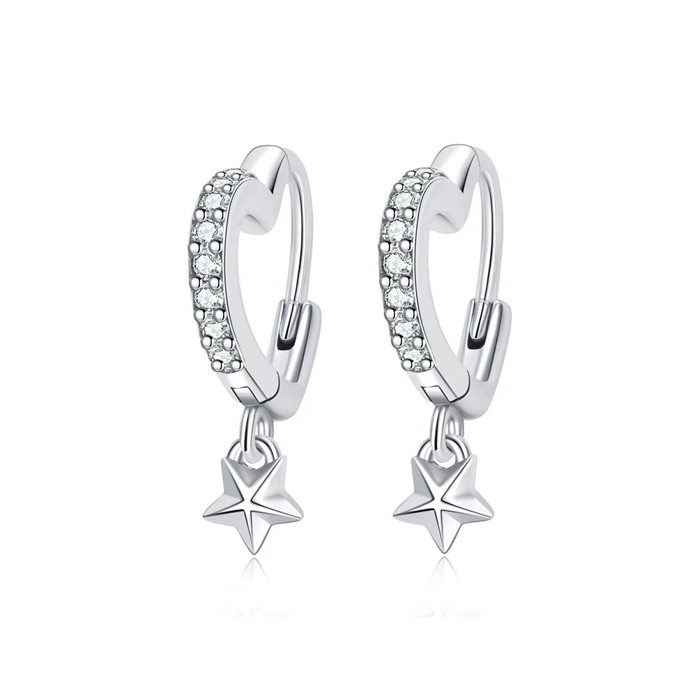 925 Sterling Silver Crown, Heart & Bee Earrings