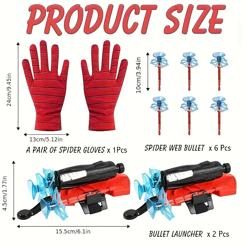 Superhero Spider Web Wrist Launcher Toy Set, 2-Pack
