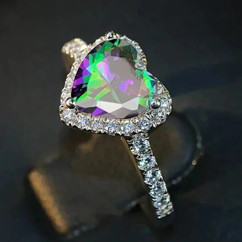 Heart-Shaped Zircon Ring