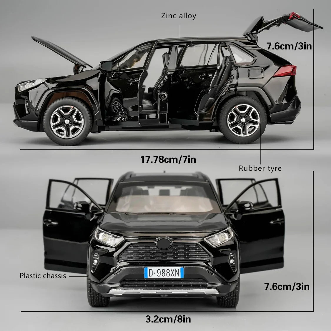RAV4 Alloy Die-Cast Toy Car with Lights & Sound
